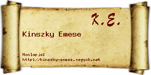 Kinszky Emese névjegykártya